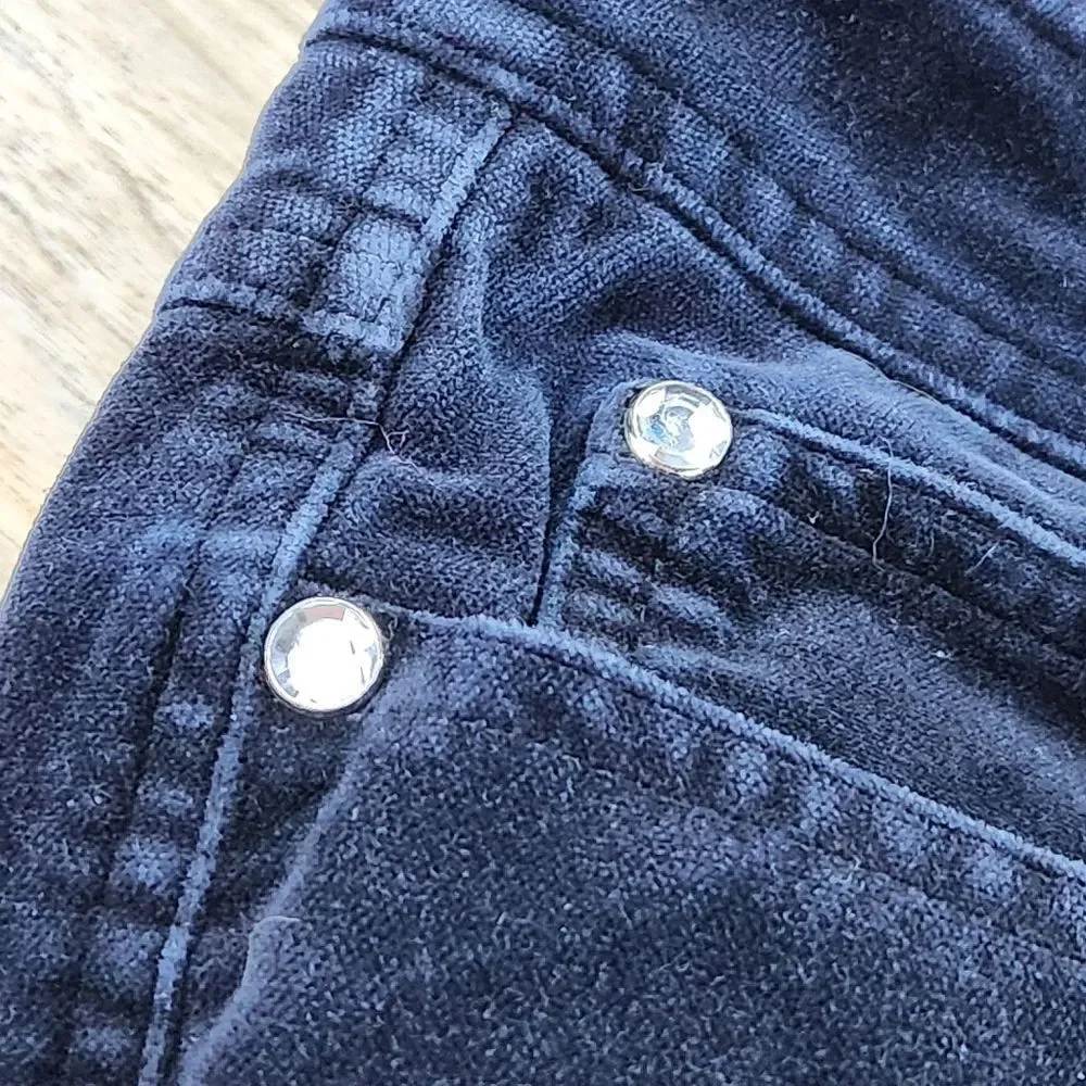 ☔️🔹️INC Bluish Black Velour Luxe Bootcut Pants Size 4/27 - Picture 9 of 13